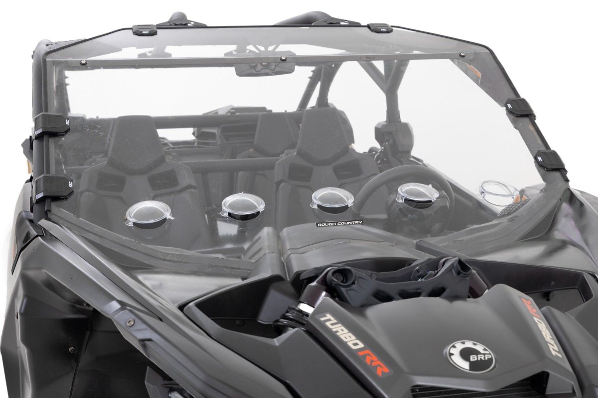 Can-Am Maverick X3 X ds Turbo R Vented Full Windshield - Rough Country - Scratch Resistant - '17-'19